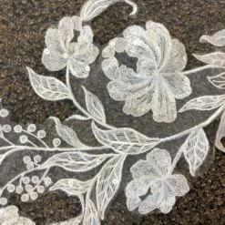 Something Blue Cathedral Ivory Tulle With Lace And Sequin Veil VEILS