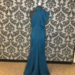 Something Blue Lulus Women Formal Stretch Teal Size XL Shoulder Ruffle FORMAL/MOTHER'S DRESSES