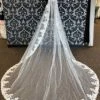 Something Blue Cathedral Ivory Tulle With Lace Edge Veil VEILS