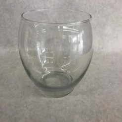 Something Blue Vase Size 5.75" Glass Clear Oval VASES DECOR