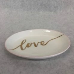 Something Blue Kate Aspen Ring Dish Ceramic Ivory/Blush/Gold Size 4.5" X 6" ACCESSORIES NEW ARRIVALS