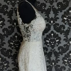 Something Blue Essense D2388 Wedding Dress Size 12 Lace/Chiffon Ivory Sleeveless WEDDING DRESSES