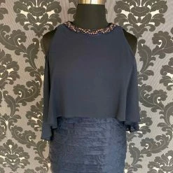 Something Blue FORMAL/MOTHER'S DRESSES London Times Women's Formal Chiffon Navy Size 16