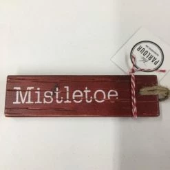 Something Blue Wedding THE PARLOUR Audrey's Christmas Mistletoe Wood Ornament