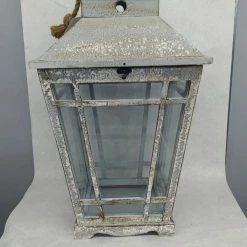 Something Blue DECOR Lantern Size 24"x13" Wood Gray LANTERNS/BIRDCAGES