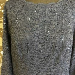 Something Blue Alex Evenings Formal Size 18 Lace Navy FORMAL/MOTHER'S DRESSES