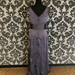 Something Blue Adrianna Papell Women's Formal Chiffon Grey Size 14 FORMAL/MOTHER'S DRESSES