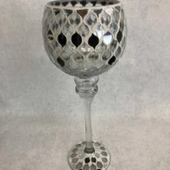 Something Blue Goblet Size 13.75" Glass Silver CANDLES