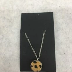 Something Blue Wedding Panache Black/Brown Cheetah Silver Chain Pendant Necklace