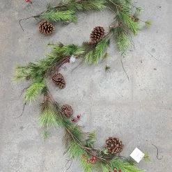 Something Blue Audrey's Pinecones W/ Red Berries Garland THE PARLOUR
