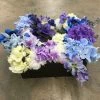 Something Blue Centerpiece, Wood/Floral Blue/Purple/Ivory/Green 10"x10"x6.5" DECOR