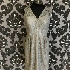 Something Blue Belsoie L174021 Women's Formal Lace Silver Size 12 Cocktail Thick FORMAL/MOTHER'S DRESSES