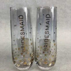 Something Blue Hallmark Glassware Glass Gold Size 8.7oz Champagne Flute GLASSWARE DECOR