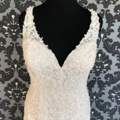 Something Blue WEDDING DRESSES Sincerity Bridal 3946PS Women's Wedding Dress Beaded Lace Sheath