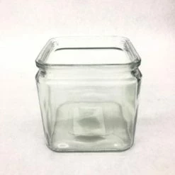 Something Blue Vase Glass Clear Size 4.75"x4.75"x4.75" VASES DECOR