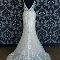 Something Blue Stella York 7312 Wedding Dress Size 14 Lace Ivory Sleeveless Sheath V-Neck WEDDING DRESSES