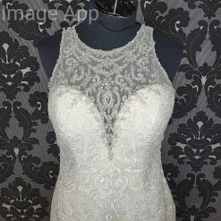 Something Blue Stella York 6435 Wedding Dress Lace Ivory/Moscato AS IS LARGE HOLES IN HIPS
