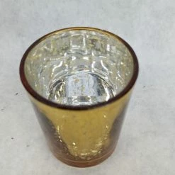 Something Blue Votive Holder Mercury Glass Gold Size 2.5