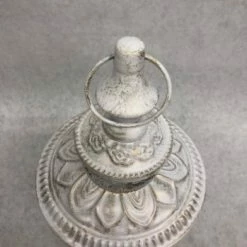 Something Blue Lantern Metal White & Gold Size 12" LANTERNS/BIRDCAGES