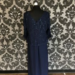 Something Blue Alex Evenings Formal Size 18 Lace Navy FORMAL/MOTHER'S DRESSES