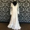 Something Blue WEDDING DRESSES Maggie Sottero Wedding Dress Lace Ivory/Champagne Long Sleeve Size 14