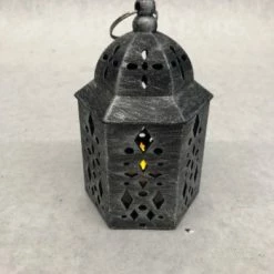 Something Blue Lantern LED Brushed Silver Size 4.5" LANTERNS/BIRDCAGES