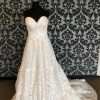 Something Blue Wedding Dress Size 16 Embroidered Lace Ivory/Champ Strapless Ballgown WEDDING DRESSES