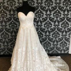 Outlet Something Blue Store 39 Something Blue Wedding Dress Size 16 Embroidered Lace Ivory/Champ Strapless Ballgown WEDDING DRESSES