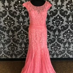 Something Blue FORMAL/MOTHER'S DRESSES Jade By Jasmine K168059 Women's Formal Lace Pink Size 12 Floor