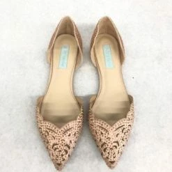 Something Blue Betsey Johnson SB-Lucy Blush/Rose Gold Size 7 Flat