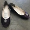 Something Blue Wedding Davids Bridal Kelsey Women's Shoe Satin Plum Size 11W SHOES NEW ARRIVALS