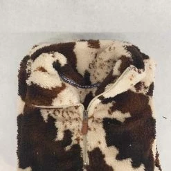 Something Blue THE PARLOUR Cow Print 1/4 Zip Sherpa