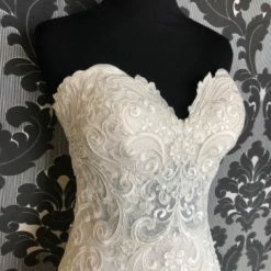 Something Blue WEDDING DRESSES Allure Bridal 9666 Size 6 Ivory Sequin And Lace Sweetheart Mermaid