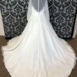 Something Blue Jasmine Couture Wedding Dress Chiffon Ivory Size 26 Long Sleeve WEDDING DRESSES