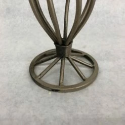 Something Blue Pillar Candle Holder Size 8.5 Metal Champagne CANDLES