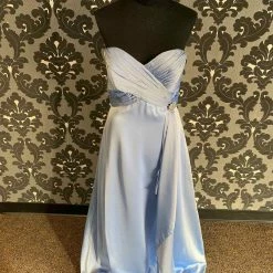 Something Blue Belsoie L3002 Formal Chiffon Sky Blue Size 10 FORMAL DRESSES