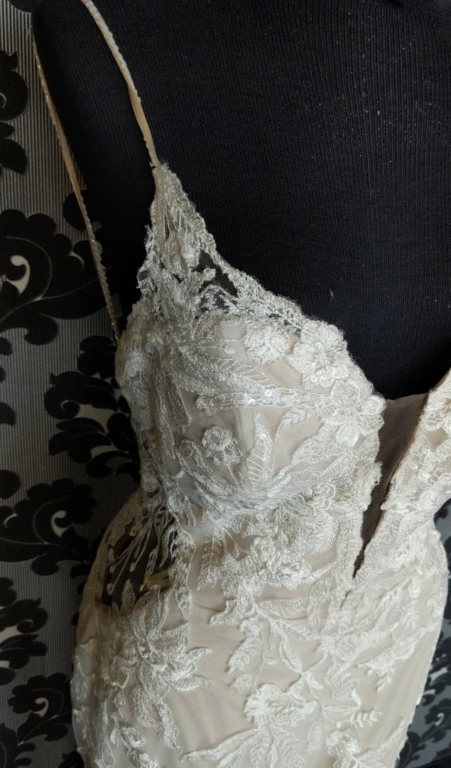 Something Blue WEDDING DRESSES Essense Wedding Dress D2770 Size 12 Lace/Beading Almond Sleeveless 7 Something Blue WEDDING DRESSES Essense Wedding Dress D2770 Size 12 Lace/Beading Almond Sleeveless