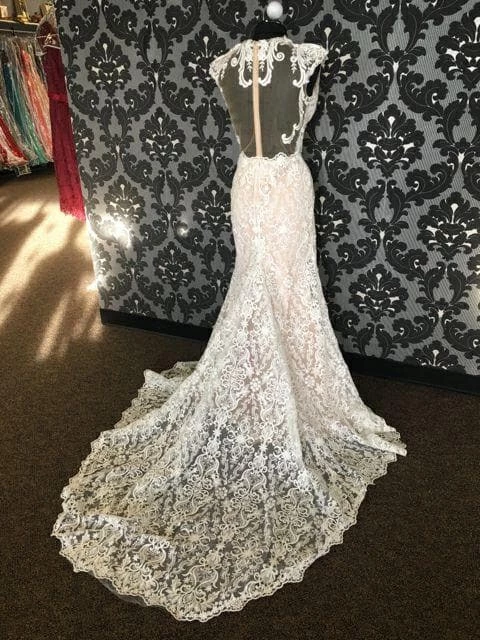 Something Blue Calla Blanche Women's Wedding Dress Lace Ivory/Champagne Size 12 5 Something Blue Calla Blanche Women's Wedding Dress Lace Ivory/Champagne Size 12