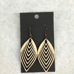 Something Blue Earrings Wood Light Stain Jewelry