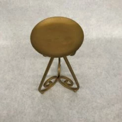 Something Blue DECOR Pillar Candle Holder Size 8.5" Metal Gold CANDLES