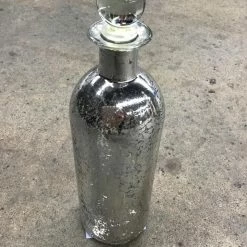 Something Blue Wedding Glassware Mercury Glass Silver Size 9" Apothecary Bottle W/ Stopper