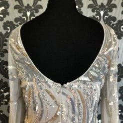 Something Blue FORMAL/MOTHER'S DRESSES Aidan Mattox Size 14 Tulle Gray And Silver With Sequins Formal