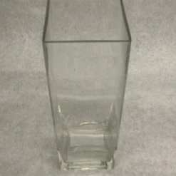 Something Blue Vase Glass Clear Size 4" X 11" Rectangle VASES