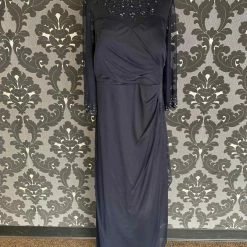 Something Blue FORMAL/MOTHER'S DRESSES Alex Evenings Women Formal Stretch Chiffon Navy Size 20W FORMAL DRESSES