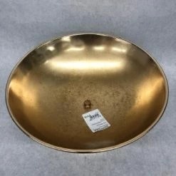 Something Blue Bowl Metal Gold Size 6.5" X 11.75" CENTERPIECES DECOR