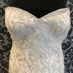 Something Blue WEDDING DRESSES Justin Alexander Wedding Dress Size 24 Beaded Ivory Strapless Mermaid