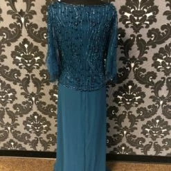 Something Blue FORMAL/MOTHER'S DRESSES Jakara Women's Formal Chiffon Teal Size 12