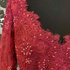 Something Blue Caterina 2054F Formal Chiffon/Lace Merlot Size 16