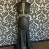PROM Size 4 Black LAFEMME Leather Sheath Chain Bodice Highneck