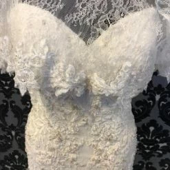 Something Blue WEDDING DRESSES Justin AlexanderJENNA 8920 Women's Wedding Dress Lace Ivory Size 14 W/ Shawl